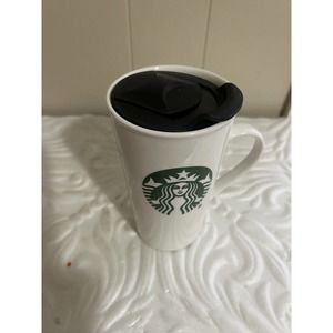 2016 Starbucks Logo white Green Tall 16 oz. mug with Black removable lid